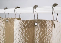 Chaps Shower Curtains with Hooks - Linen Textured Waterproof Curtain 10 Easy-slide Hooks