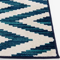 Tapis tissé crème et bleu saphir Tropiana