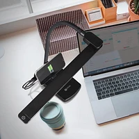 OttLite Swivel LED Desk Lamp with USB Charging and Stand, Black, LED Desk Lamp
