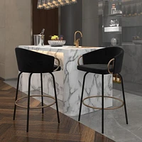 Ensemble de deux tabourets de comptoir contemporains, noirs
