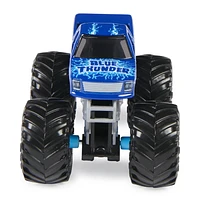 Monster Jam, Official Blue Thunder Truck, Die-Cast Vehicle, 1:64 Scale, Kids Toys for Boys Ages 3 and up
