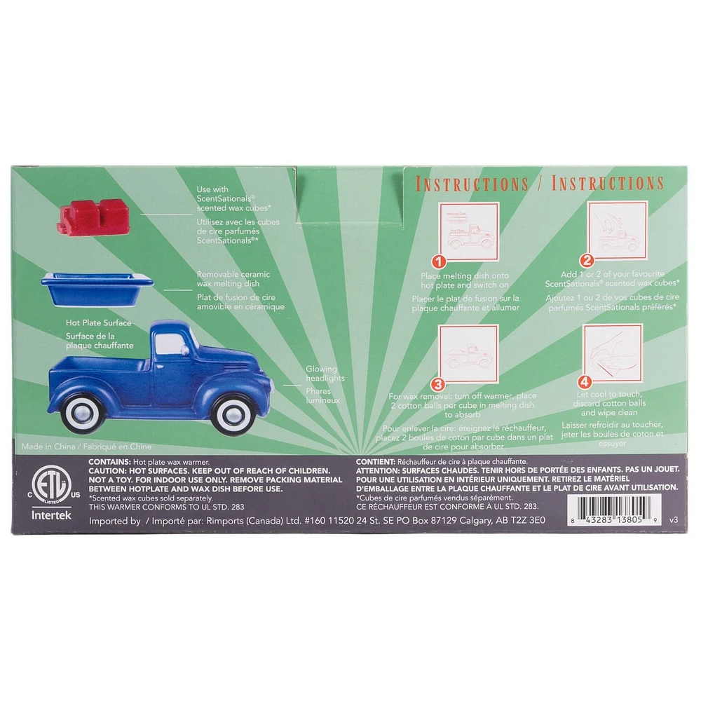 Réchauffeur de Cire à Plaque Chauffante ScentSationals - Blue Truck