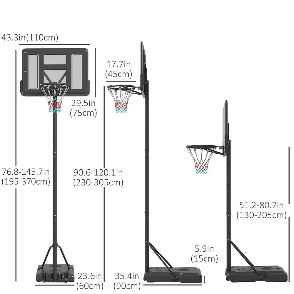 Soozier Cerceau de basket-ball portable, pour la piscine ou l'arrière-cour, pour les jeunes et les adultes