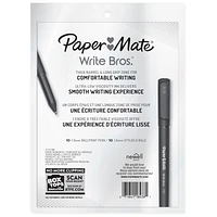 Stylos-bille Paper Mate Write Bros, encres assorties, pointe moyenne (1,0 mm), 10 unités 10 unités