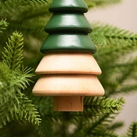 Holiday Time Winter Chalet Wooden Christmas Tree Ornament, Green