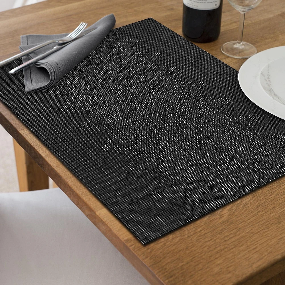 IH Casa Decor Vinyl Placemat Diamond Band Black - Set of 12