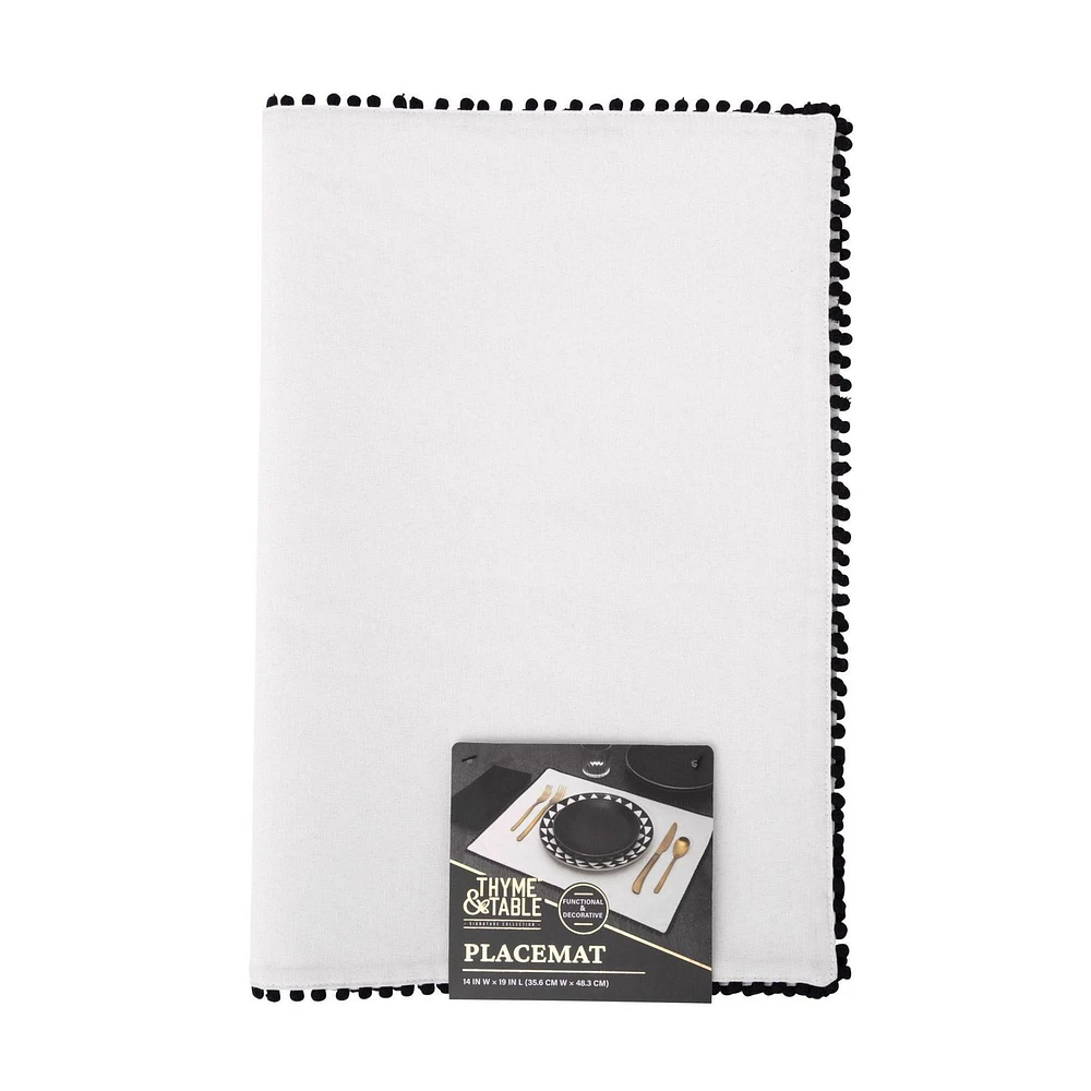 Thyme & Table Placemat, White Pom, Textiles