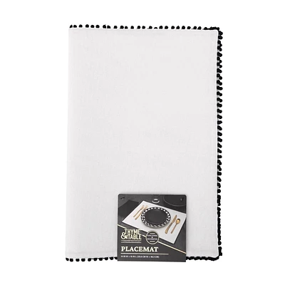 Thyme & Table Placemat, White Pom, Textiles