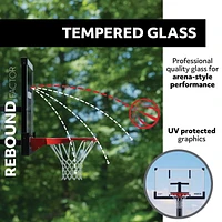Système de basket-ball boulonné à réglage par manivelle en verre trempé de 50 pouces à vie