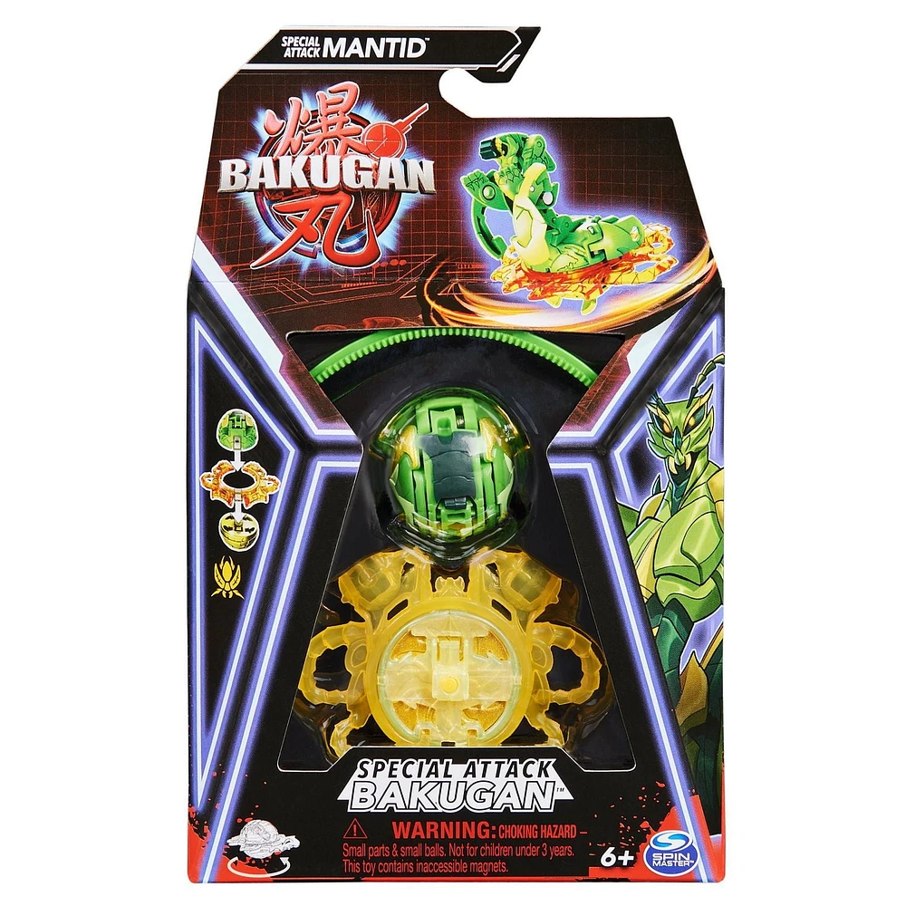 Bakugan, Special Attack Mantid, figurine articulée personnalisable rotative et cartes à collectionner, jouets pour garçons et filles à partir de 6 ans