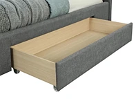 Lit Plateforme di rangement, 78 po, Gris clair