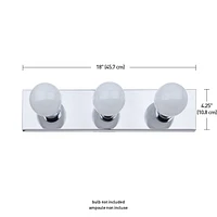 Vanité en métal à 3 lumières, collection Cameron de Globe Electric, chromée, 51202 Lumière de vanité 3 lumières