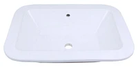 American Imaginations 21.75-in. W Drop In White Bathroom Vessel Sink Set For Deck Mount Drilling AI-22485