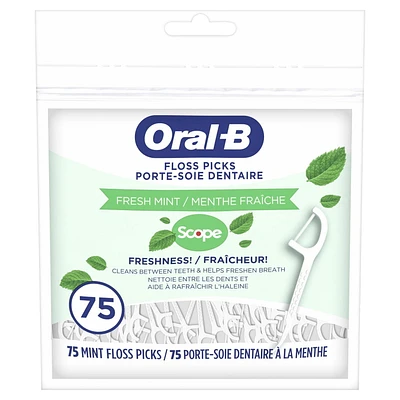 Porte-soie dentaire Oral-B avec souffle de fraîcheur Scope, Menthe fraîche 75CT