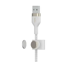 Belkin BoostCharge Pro Flex Braided USB A to Lightning Cable 2M/6.6FT - MFi Certified 20W Power Delivery iPhone Charger Cord - Apple Charger USB A Cable - Fast Charging - iPhone 14, iPhone 13 - White