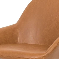 Burton Style Rembourré Faux Cuir Chaise de salle à manger en noir, Chaise de salle à manger PU, Métal Noir Jambes Set 2