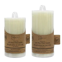 Mainstays Bougie pilier en cire à DEL  scintillante, non parfumé 3”x5”H, minuterie de 5 heures