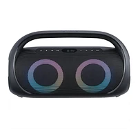 onn. Bluetooth Portable FM Boombox with Multicolour LED Lighting, 16 Hours Playtime