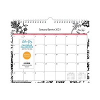 Calendrier mural 2023, 11 po x 8,75 po, Blue Sky, Analeis