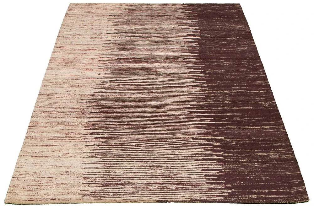 ECARPETGALLERY 5'0" x 8'0" Contemporary Collage Handmade Area Rug for Living Room, Dining Room and Bedroom in Red