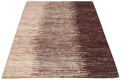 ECARPETGALLERY 5'0" x 8'0" Contemporary Collage Handmade Area Rug for Living Room, Dining Room and Bedroom in Red