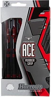 Harrows Ace Rubber Grip Darts - Includes Three Steel-Tip Solid-Brass Darts, Three Supergrip Shafts & Three Marathon Flights - 20 Grams