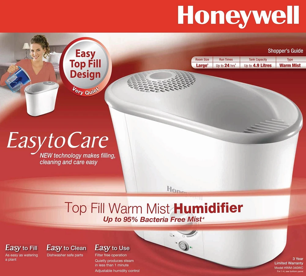 Honeywell HWM340WC Top-Fill Warm Mist Humidifier