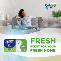 Recharges de linges humidifiés Swiffer grand format pour balayer et nettoyer les planchers, nettoyant pour planchers multi-surfaces, parfum Frais, 12 unités 12CT