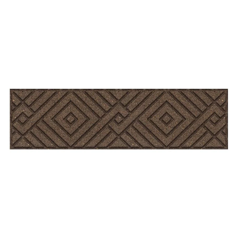 Garden Central Tapis d'escalier à tissage diamant, 10 po x 36 po, brun terre, paquet de 4