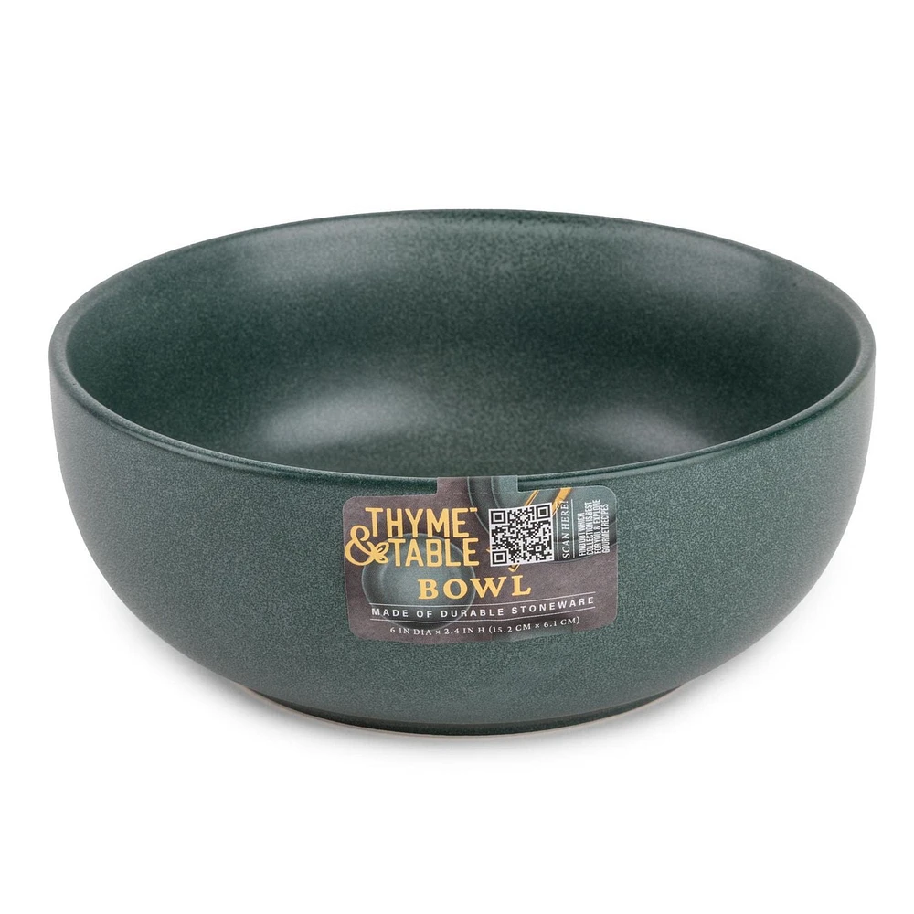 Bol en grès Thym & Table, vert caspien