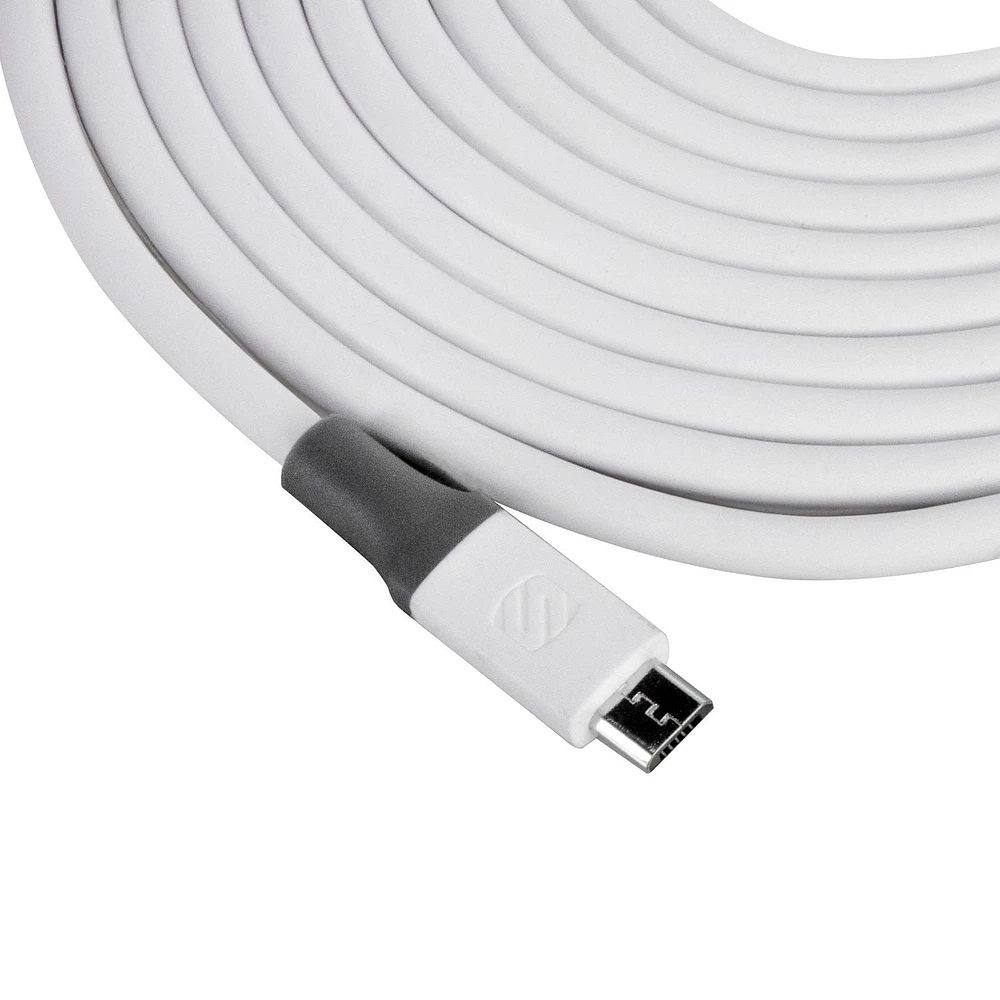 SCOSCHE MA10WG-SP Strikeline USB to micro-USB Charge & Sync Cable for ALL micro-USB devices 10-ft. in White/Gray, USB-A/Micro USB Chrg 10ft Cbl