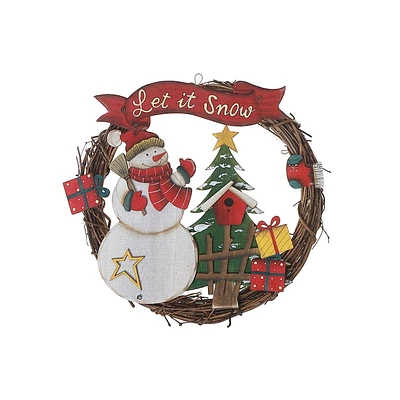 Grand Cintre En Bois Pour Couronne De Bonhomme De Neige Let It Snow