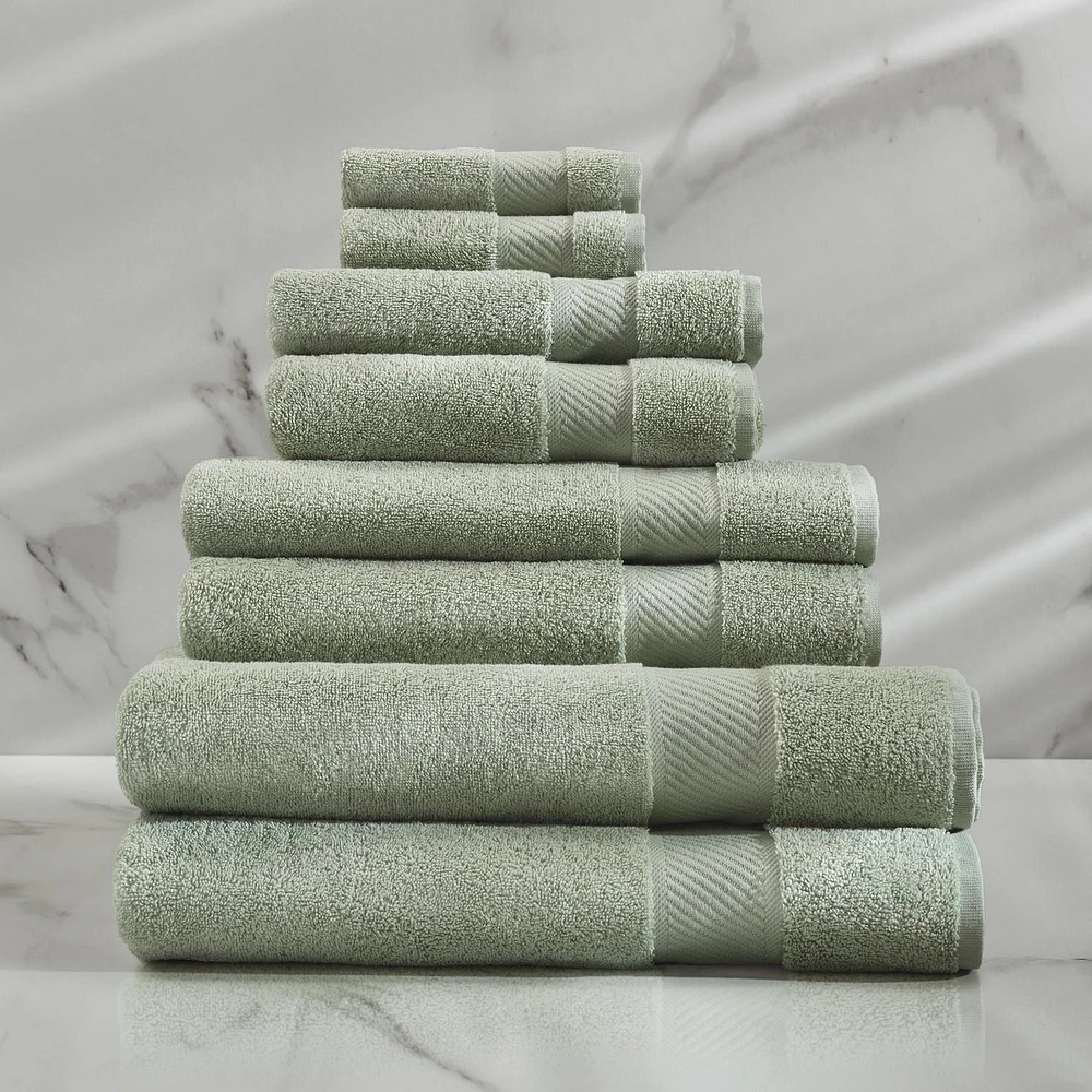 Caricia Home 100% Turkish Cotton 8-Piece Towel Set