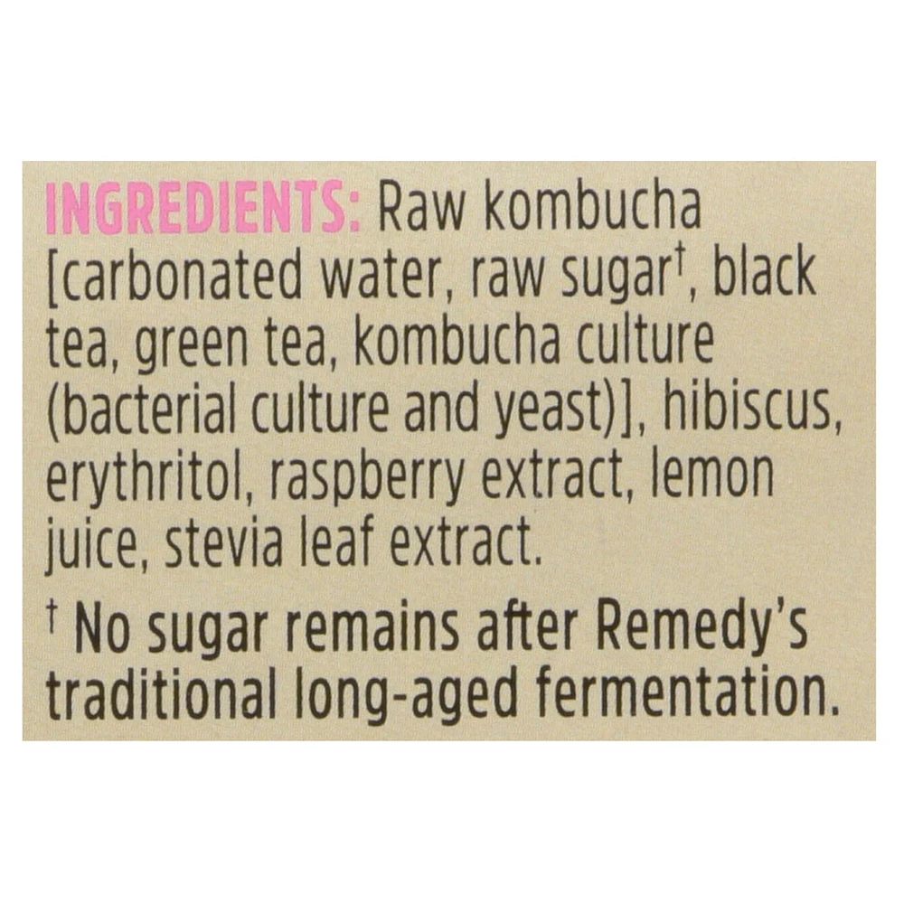 Remedy Kombucha 4 x 330 ML Raspberry Lemonade