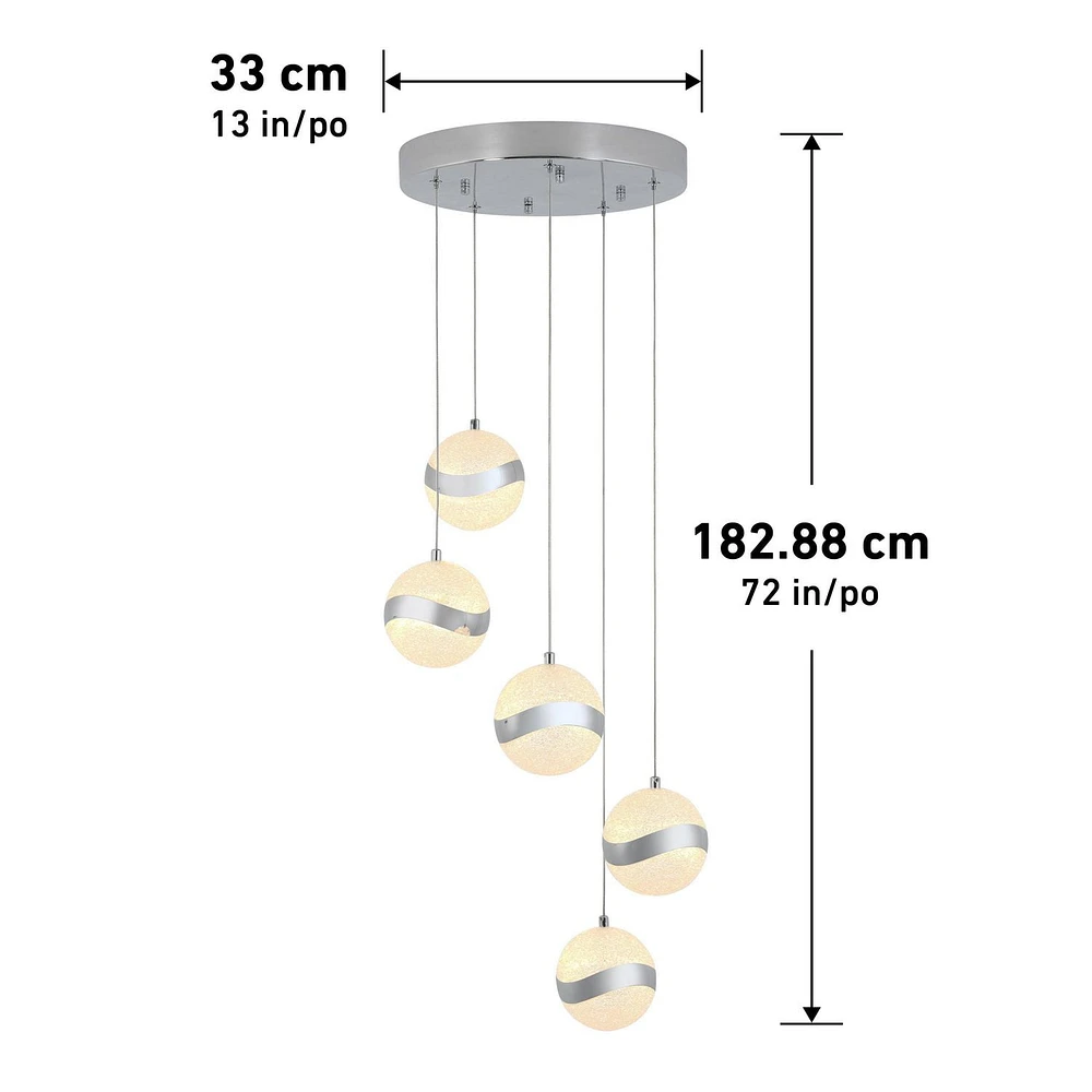 Artika luminaire Wavey à 5 lumières à DEL intégrées