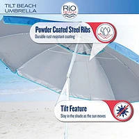 Parasol de 2,13 m (7 pi) avec ancrage de plage Rio Beach
