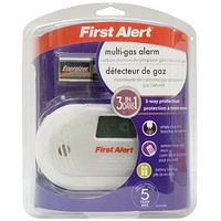First Alert Avertisseur Combiné de Gaz Explosifs et de Monoxyde de Carbone Avec Affichage Numérique Rétroéclairé