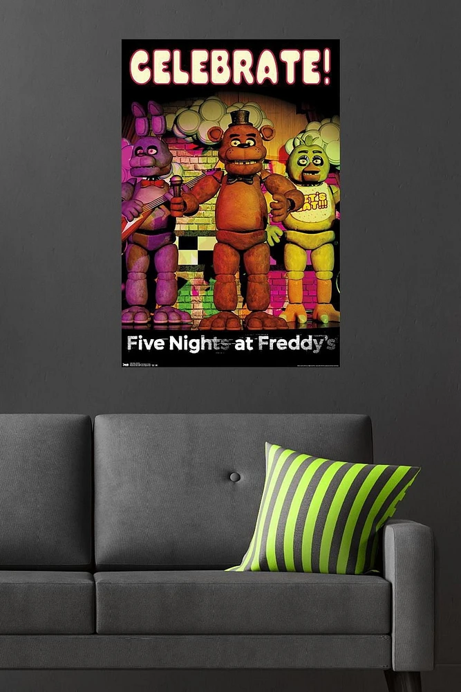 Five Nights at Freddy's - Celebrate Wall Poster, 22.375" x 34"
