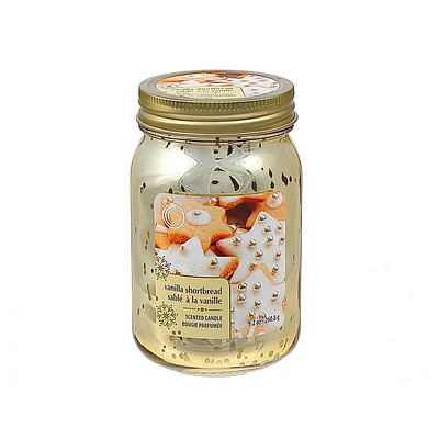 9.2Oz Electroplated Mason Jar Bougie (Vanille Sablés)