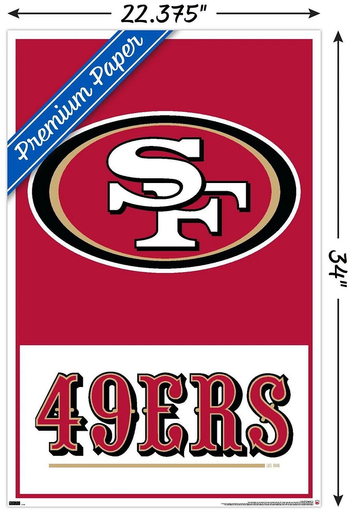 NFL San Francisco 49ers - Logo 21 Wall Poster, 22.375" x 34" Framed
