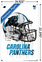 NFL Carolina Panthers - Drip Helmet 20 Wall Poster, 22.375" x 34" Framed