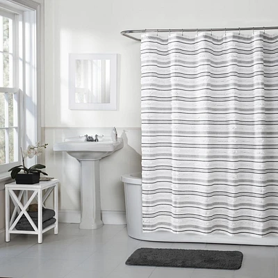 Hometrends Graham Tufted Loop Heavy Weight Woven Fabric Shower Curtain, 70" x 72"