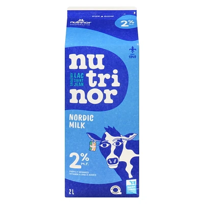 2L Milk 2% carton Nutrinor, 2L partly skimmed