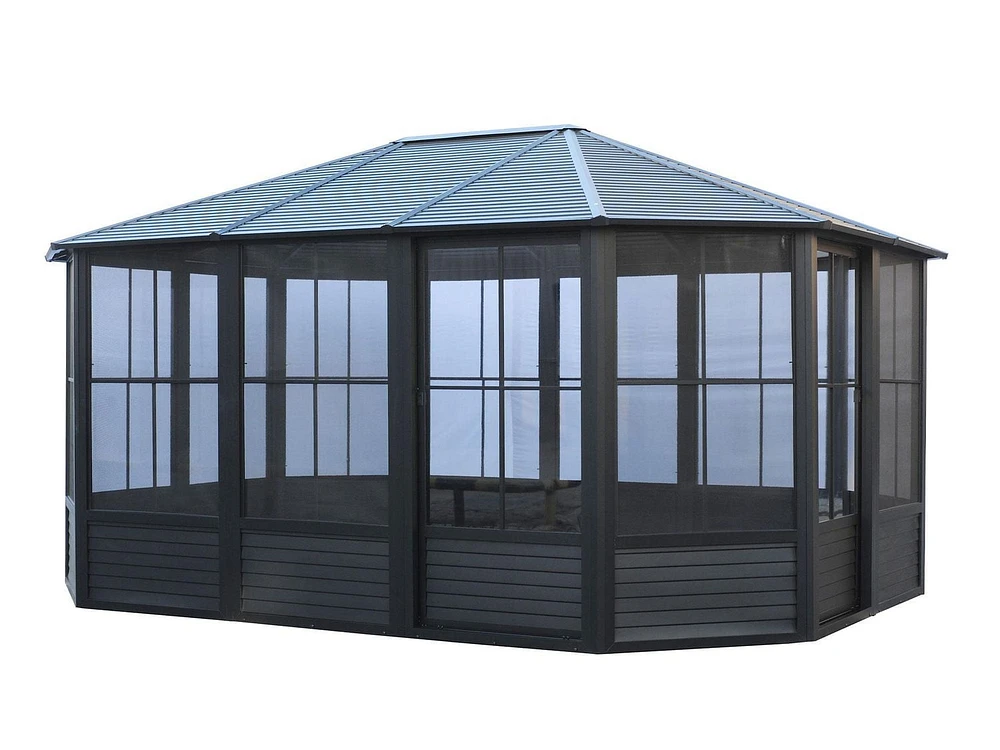 Florence Solarium Metal Roof 12'x15' Black