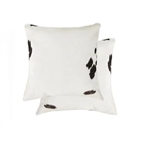 COUSSINS TORINO KOBE EN PEAU DE VACHE 18"X18" 2 PQT