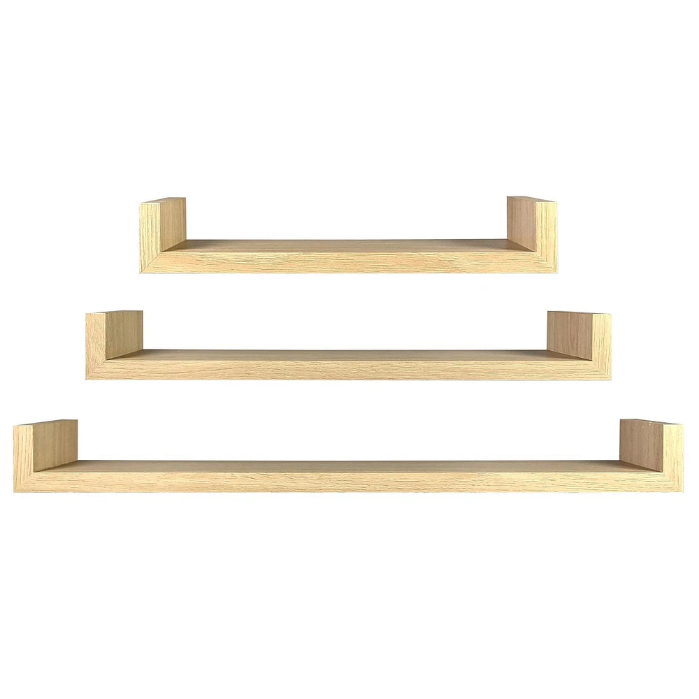 3PC U SHELF SET NATURAL