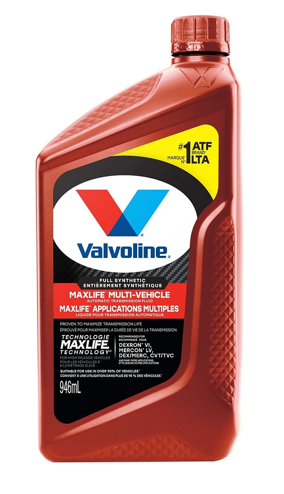 Valvoline Full Synthetic MaxLife Multi-Vehicle Automatic Transmission Fluid, – 946ML