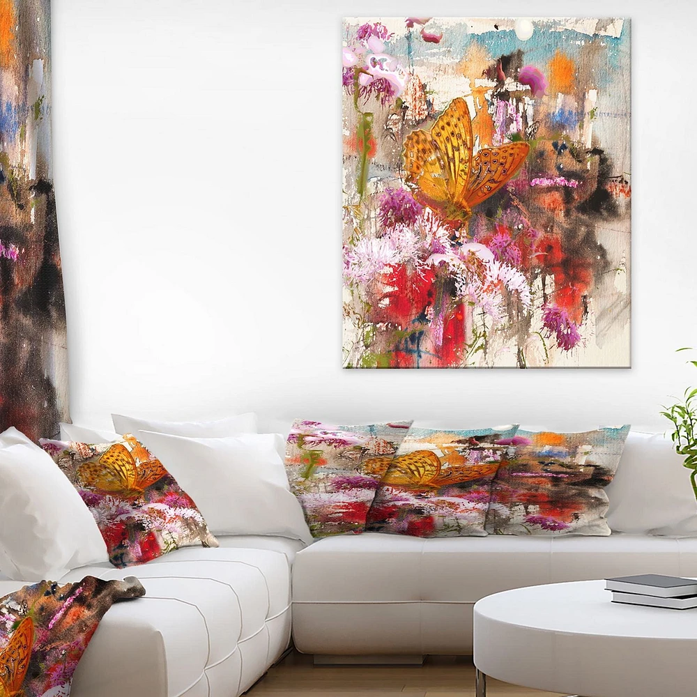 Impression sur toile « Butterfly Drinking Honey » Design Art