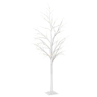 Outsunny 5FT Garden Birch Tree Light with 58 Warm LEDs and 8 Light Modes, DIY Artificial Tree Lamp for Outdoor and Indoor Birthday Wedding Party
