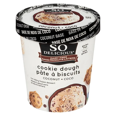 So Delicious Cookie Dough Flavoured, Gluten-Free Dairy-Free, Coconut Frozen Dessert, 500 mL Dairy Free Gluten Free Cookie Dough Flavoured, Coconut Frozen Dessert